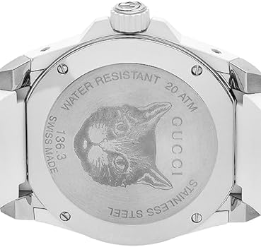Gucci Dive Tiger White Dial White Rubber Strap Watch - YA136329