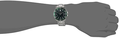 Movado Series 800 Green Dial Silver Steel Strap Watch- 2600136