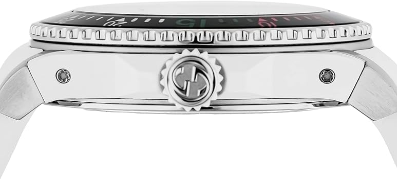 Gucci Dive Quartz White Dial White Rubber Strap Watch - YA136330