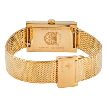 Gucci G-Frame Mother of Pearl Dial Yellow Gold Mesh Bracelet Watch - YA147410