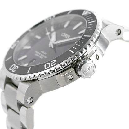 Oris Aquis Date Black Dial Silver Steel Strap 43.5MM Watch - 0173377304134-0782405PEB