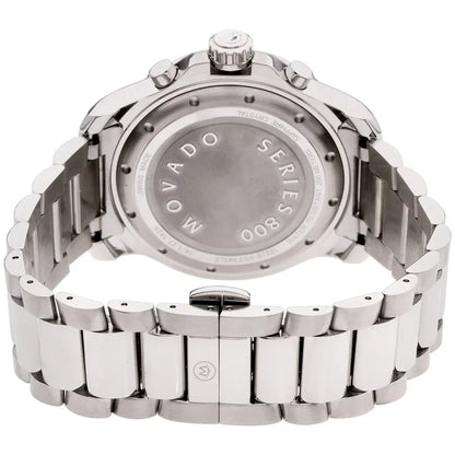Movado Series 800 Chronograph Black Dial Silver Steel Strap Watch- 2600142