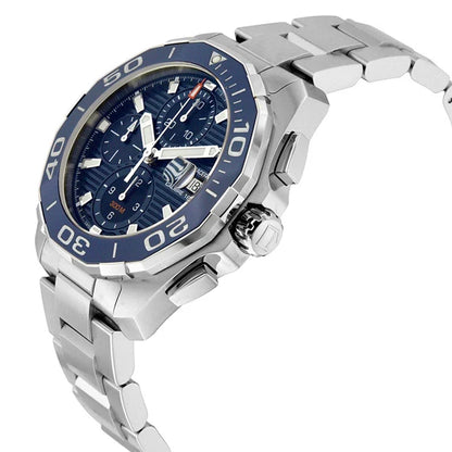 Tag Heuer Aquaracer Calibre 16 43mm Blue Dial Silver Steel Strap Watch- CAY211B.BA0927