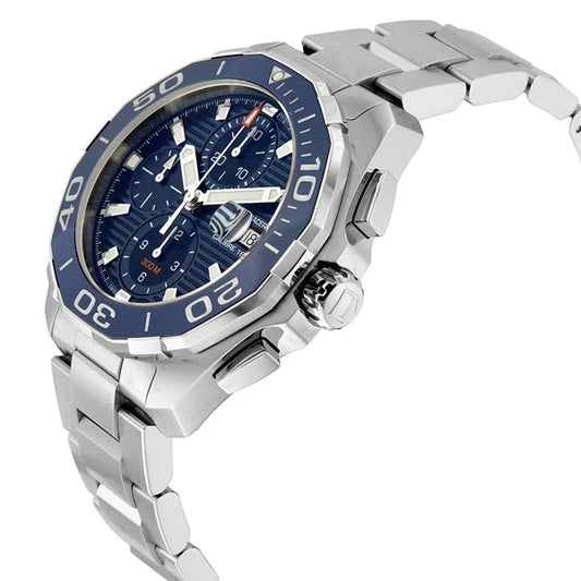 Tag Heuer Aquaracer Calibre 16 43mm Blue Dial Silver Steel Strap Watch- CAY211B.BA0927