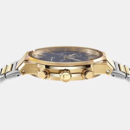 Salvatore Ferragamo Sapphire Chrono Blue Dial Two Tone Steel Strap Watch- SFME00521