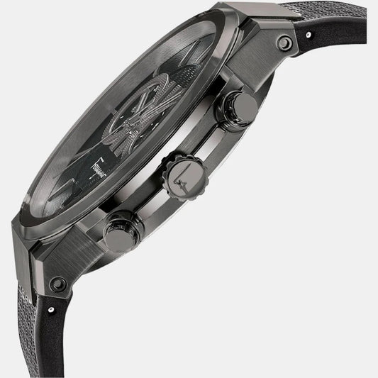 Salvatore Ferragamo Sapphire Chrono Black Dial Black Rubber Strap Watch- SFME00621