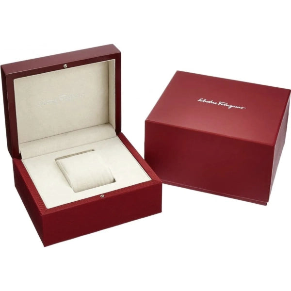 Salvatore Ferragamo Sapphire Chrono Black Dial Black Rubber Strap Watch- SFME00621