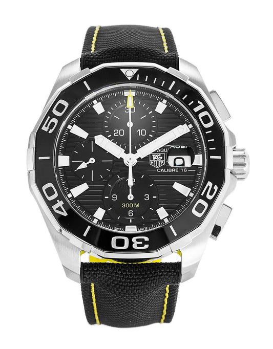 Tag Heuer Aquaracer Automatic Chronograph Black Dial Black Nylon Strap Watch- CAY211A.FC6361