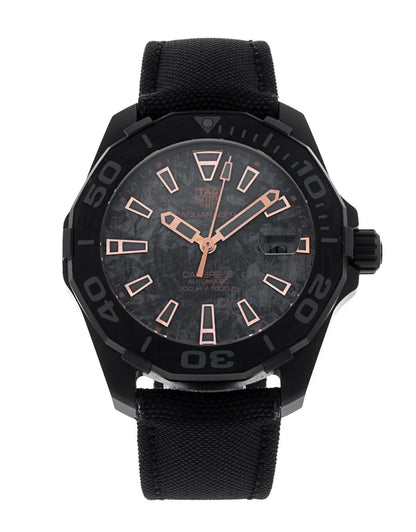 Tag Heuer Aquaracer Calibre 5 Black NATO Strap Carbon Dial Watch- WBD218A.FC6445
