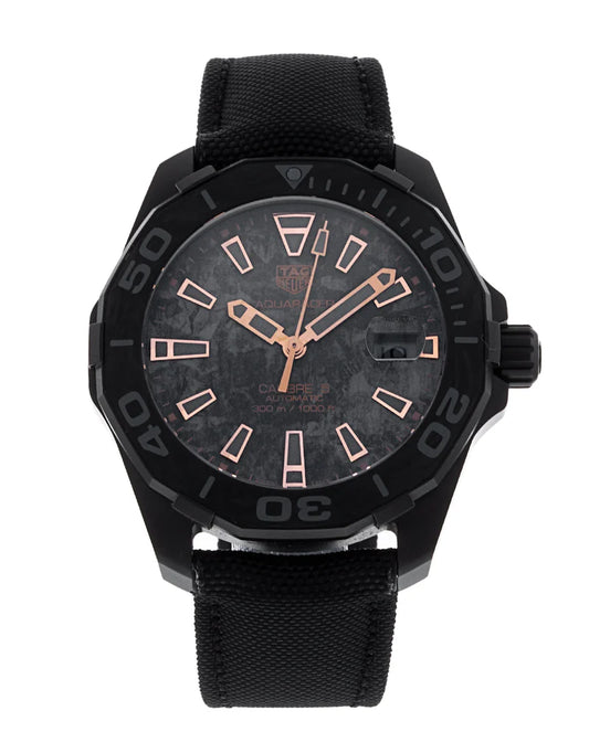 Tag Heuer Aquaracer Calibre 5 Black NATO Strap Carbon Dial Watch- WBD218A.FC6445