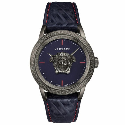 Versace Palazzo Empire Blue Dial Blue Leather Strap Watch- VERD00118