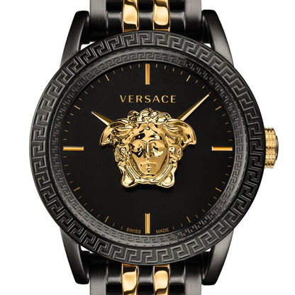 Versace Palazzo Empire Black Dial Two Tone Steel Strap Watch- VERD01119