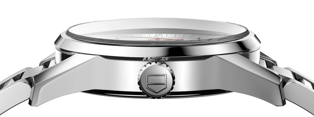 Tag Heuer Carrera Calibre 5 White Dial Silver Steel Strap Watch- WAR201D.BA0723