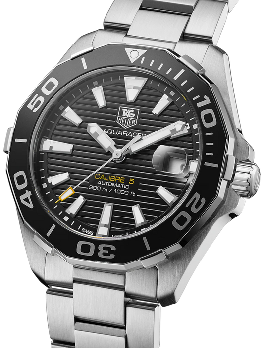 Tag Heuer Aquaracer Automatic Black Dial Silver Steel Strap Watch- WAY211A.BA0928
