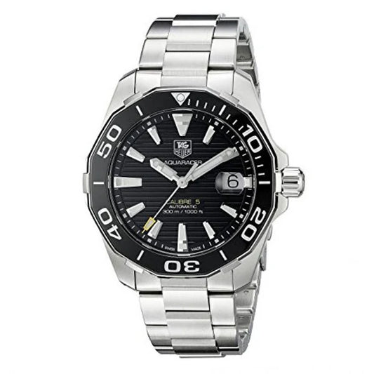 Tag Heuer Aquaracer Automatic Black Dial Silver Steel Strap Watch- WAY211A.BA0928
