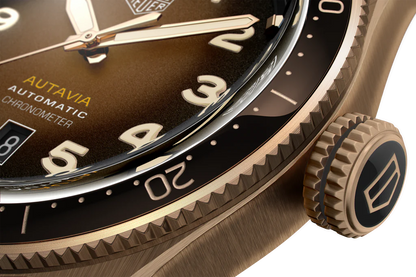 Tag Heuer Autavia Brown Dial Brown Leather Strap Watch - WBE5191.FC8276
