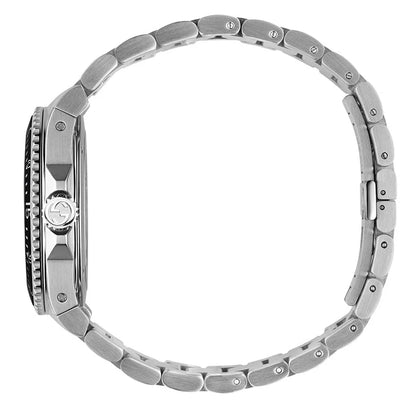Gucci Dive Quartz Black Dial Silver Steel Strap Watch - YA136301B
