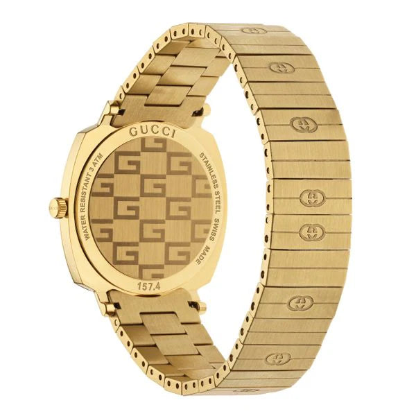Gucci Grip Yellow Gold Dial Yellow Gold Steel Strap Unisex Watch - YA157403
