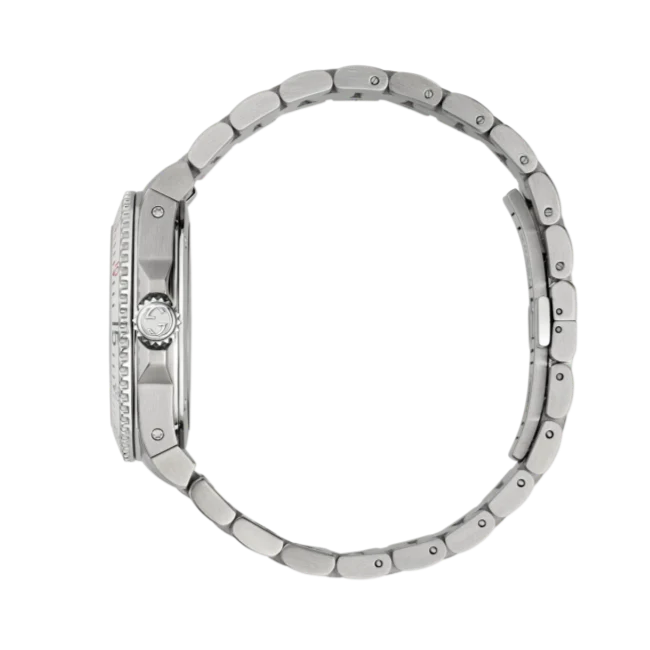 Gucci Dive Quartz White Dial Silver Steel Strap Watch - YA136336