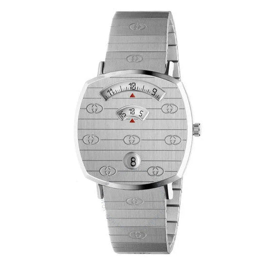 Gucci Grip Quartz Silver Dial Silver Steel Strap Watch - YA157401
