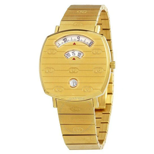 Gucci Grip Yellow Gold Dial Yellow Gold Steel Strap Unisex Watch - YA157403