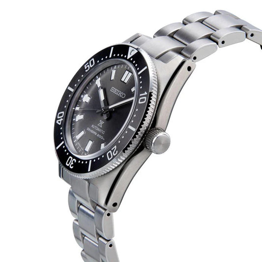 Seiko Prospex 1965 Modern Re Interpretation Automatic Black Dial Silver Steel Strap Watch- SPB143J1