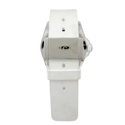 Gucci Dive Tiger White Dial White Rubber Strap Watch - YA136329