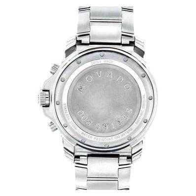 Movado Series 800 Chronograph Black Dial Silver Steel Strap Watch- 2600110