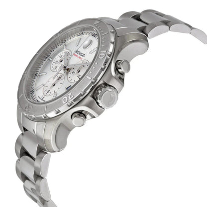 Movado Series 800 Chronograph Silver Dial Silver Steel Strap Watch- 2600111