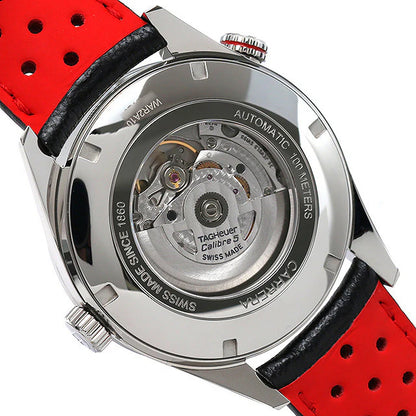 Tag Heuer Carrera Calibre 5 Drive Timer Black Dial Black Leather Strap Watch- WAR2A10.FC6337