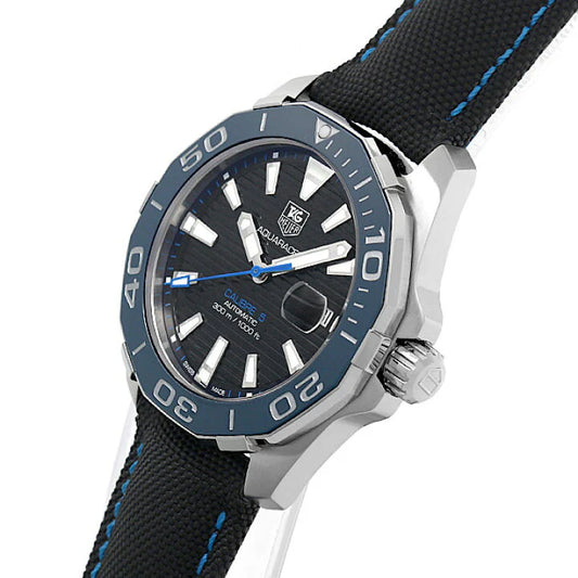 Tag Heuer Aquaracer Calibre 5 Automatic Black Dial Black Nylon Strap Watch- WAY211B.FC6363