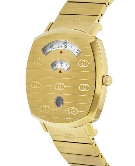 Gucci Grip Yellow Gold Dial Yellow Gold Steel Strap Unisex Watch - YA157403