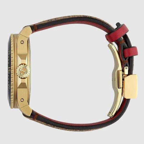Gucci Dive Doraemon Quartz Brown Dial Brown Leather Strap Watch - YA136335