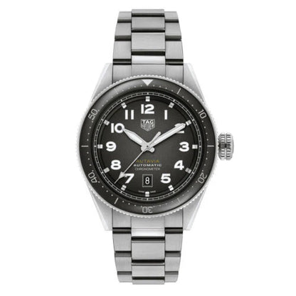 Tag Heuer Autavia Automatic Grey Dial Silver Steel Strap Watch- WBE5114.EB0173