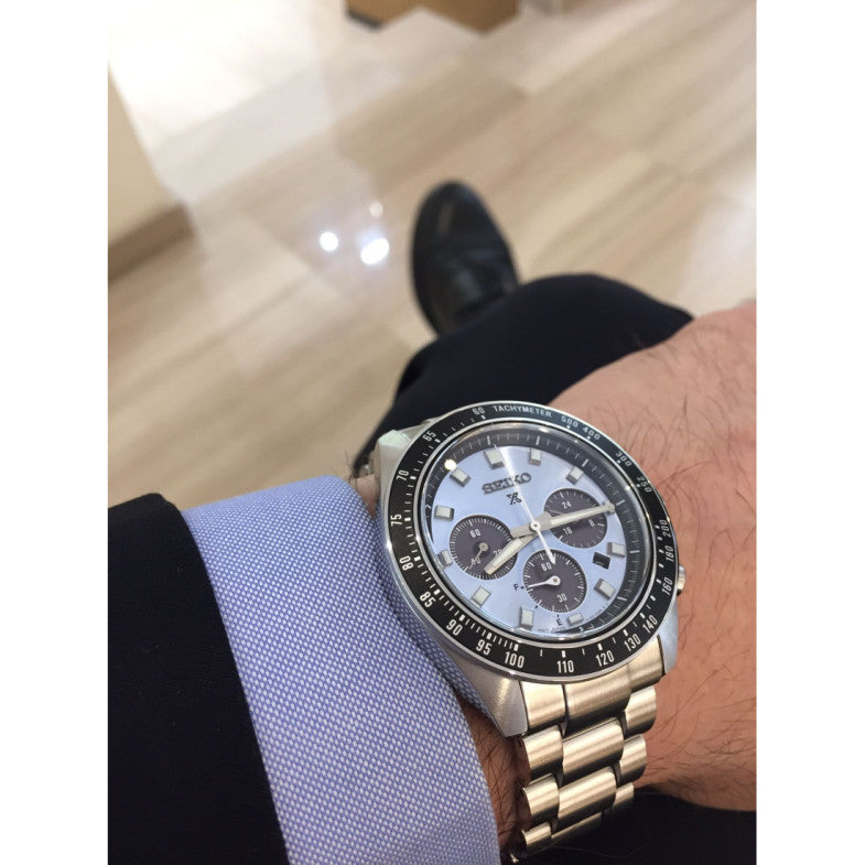 Men's Chronograph Solar Prospex Speedtimer Stainless Steel Bracelet Watch 41mm