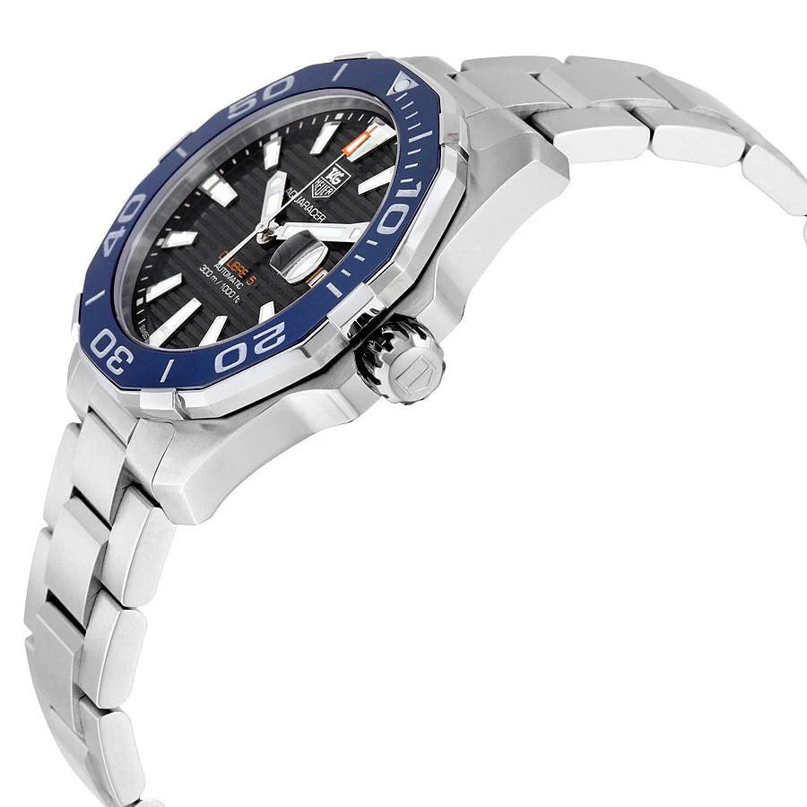 Tag Heuer Aquaracer Calibre 5 Blue Dial Silver Steel Strap Watch- WAY211C.BA0928