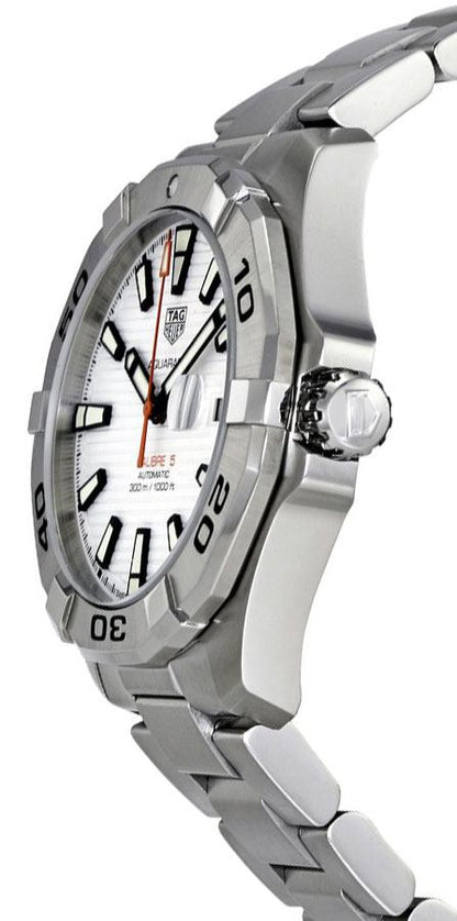 Tag Heuer Aquaracer Calibre 5 Automatic White Dial Silver Steel Strap Watch for Men - WAY2013.BA0927