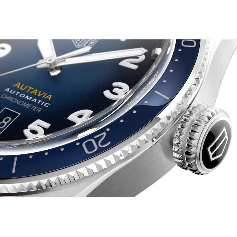 Tag Heuer Autavia Automatic Blue Dial Silver Steel Strap Watch- WBE5116.EB0173