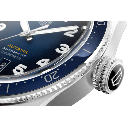 Tag Heuer Autavia Automatic Blue Dial Silver Steel Strap Watch- WBE5116.EB0173