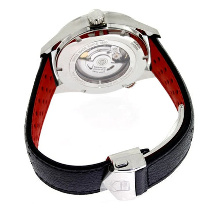 Tag Heuer Carrera Calibre 5 Drive Timer Black Dial Black Leather Strap Watch- WAR2A10.FC6337