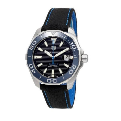 Tag Heuer Aquaracer Calibre 5 Automatic Black Dial Black Nylon Strap Watch- WAY201C.FC6395