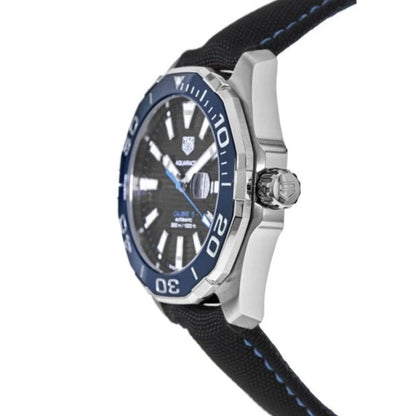 Tag Heuer Aquaracer Calibre 5 Automatic Black Dial Black Nylon Strap Watch- WAY201C.FC6395