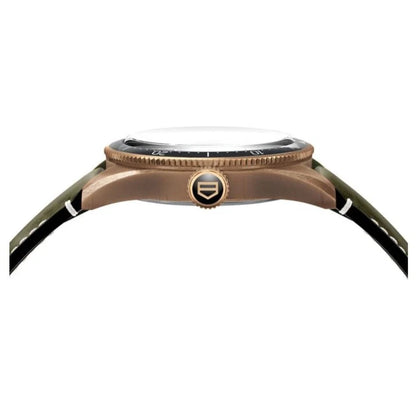 Tag Heuer Autavia Calibre 5 Automatic Olive Green Dial Green Leather Strap Watch - WBE5190.FC8268